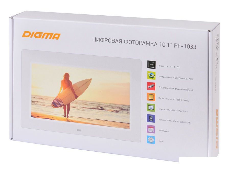 Фоторамка цифровая 10.1&quot; Digma PF-1033, белая (PF1033W)