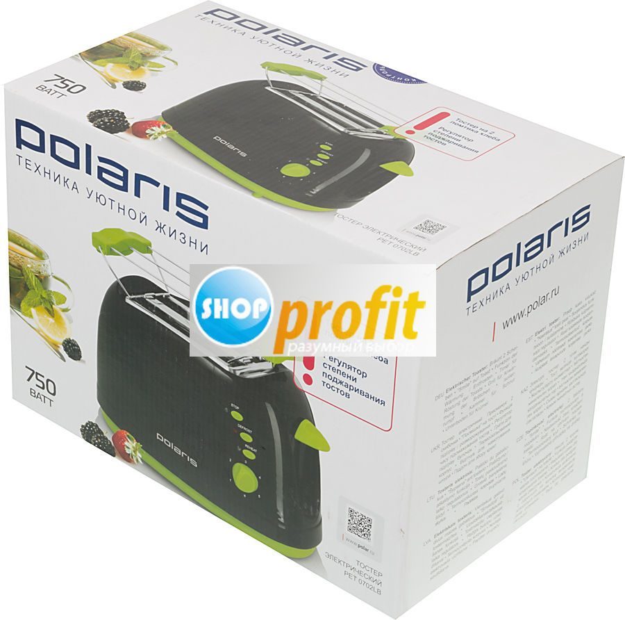 Тостер Polaris PET 0702LB, черный (PET 0702LB)