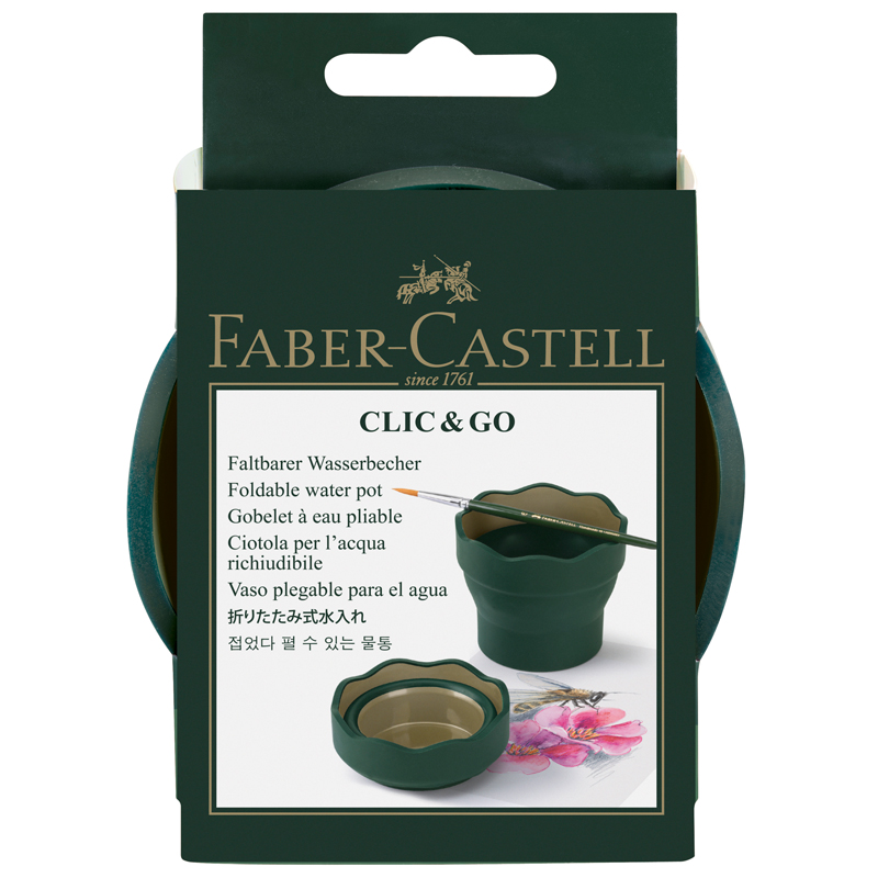 Стакан-непроливайка Faber-Castell &quot;Clic&Go&quot;, темно-зеленый (181520), 6шт.