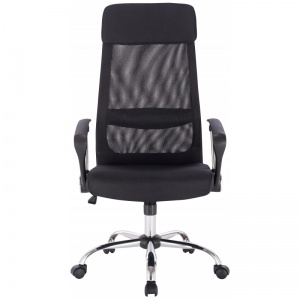 Кресло руководителя Easy Chair 589 TC, сетка/ткань черная, металл черный