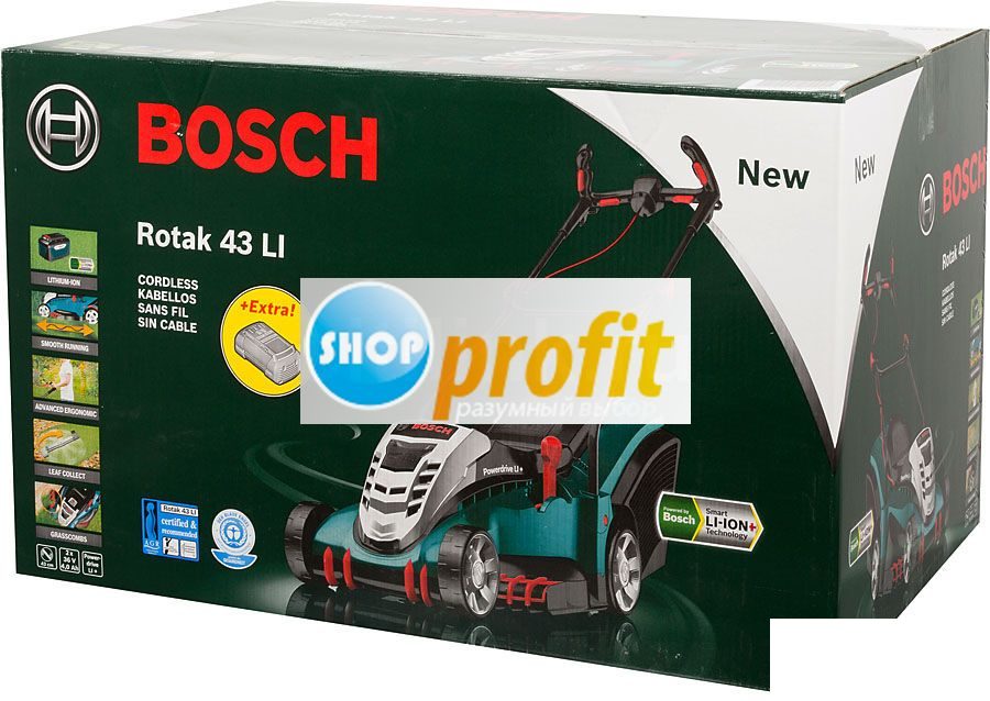 Газонокосилка роторная Bosch Rotak 43 LI электрическая (06008A4507)