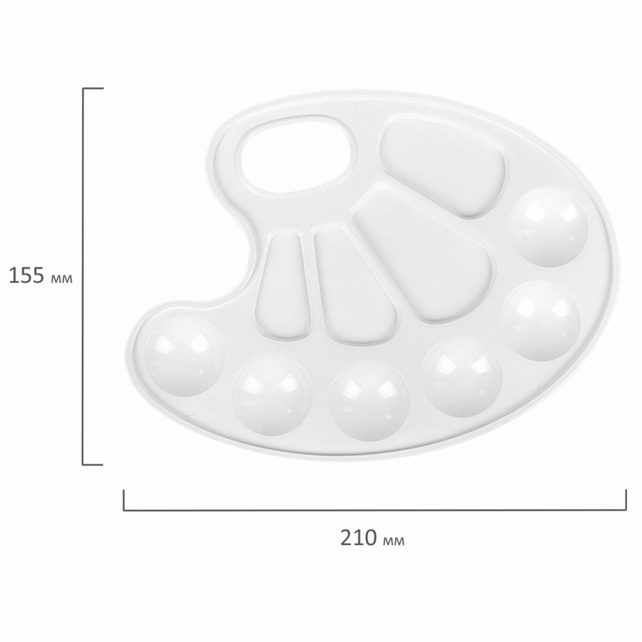 Палитра для красок Пифагор &quot;Эники-Беники&quot;, пластиковая, овальная, 6+4 ячеек, 10шт. (192352)