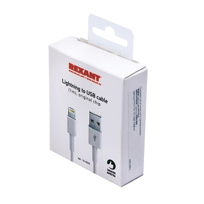 Кабель Rexant 18-0000 MFI, USB - Lightning (Apple), 1м, белый (18-0000)