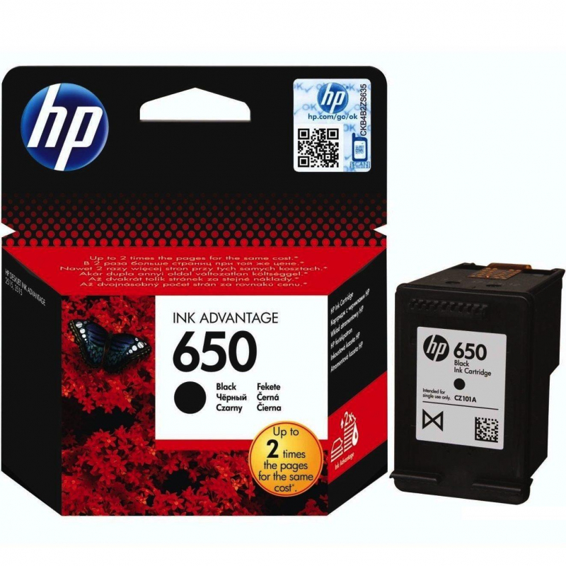 Картридж оригинальный HP 650 CZ101AE (360 страниц) черный