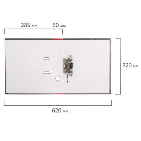 Папка с арочным механизмом Офисмаг Стандарт (50мм, А4, до 350л., картон &quot;под мрамор&quot;) красная (225587)