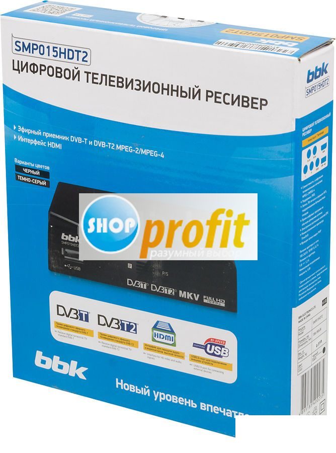 Ресивер DVB-T2 BBK SMP015HDT2, черный (SMP015HDT2 BLACK)