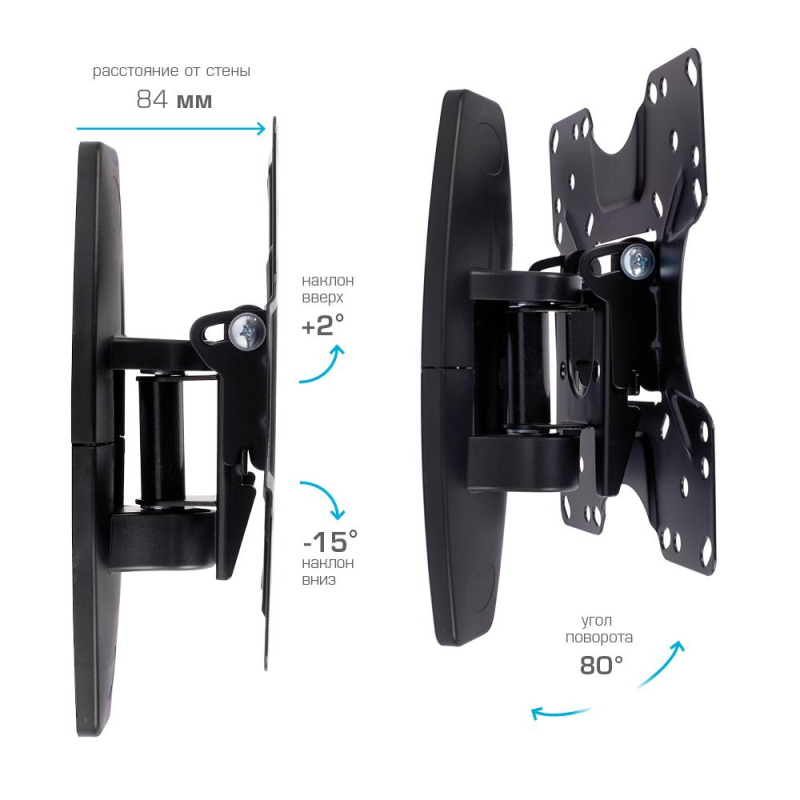 Кронштейн для ТВ VLK Trento-4, 20&quot; - 43&quot;, черный