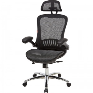 Кресло руководителя Easy Chair 552 TTW, сетка черная, хром, пластик